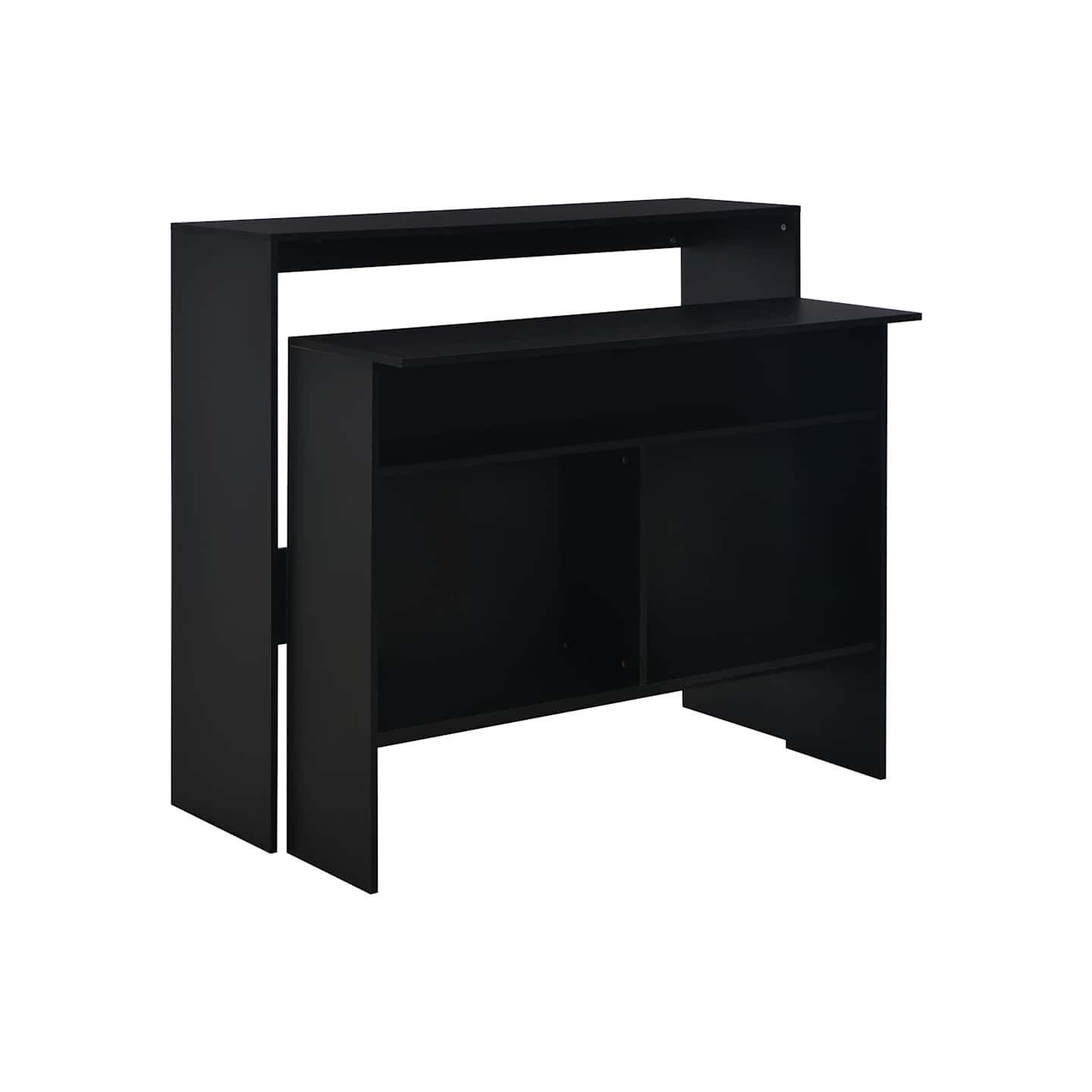 Table de bar avec 2 dessus de table Noir 130 x 40 x 120 cm
