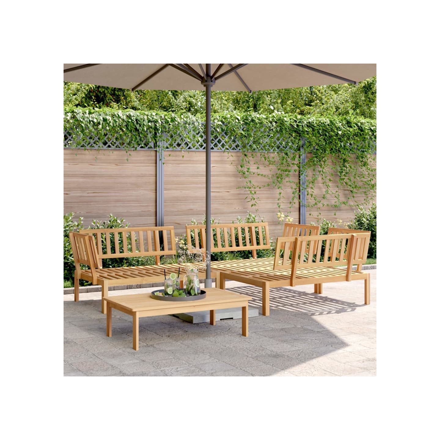 Salon palette de jardin 4 pcs bois d'acacia massif