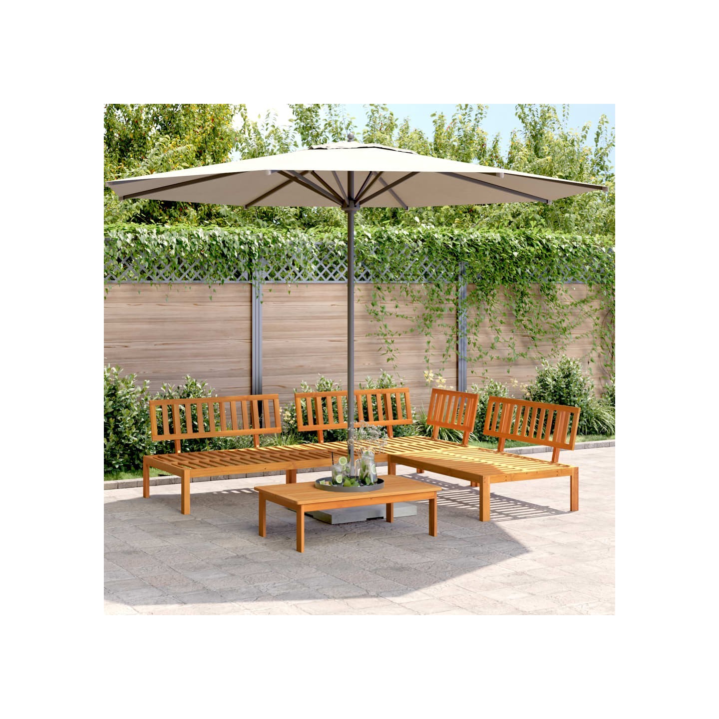 Salon palette de jardin 4 pcs bois d'acacia massif