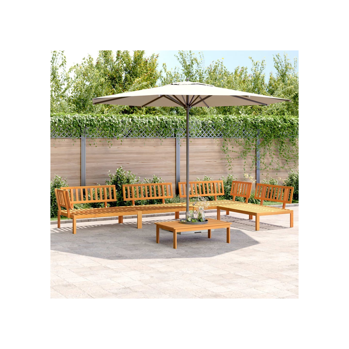 Salon palette de jardin 5 pcs bois d'acacia massif