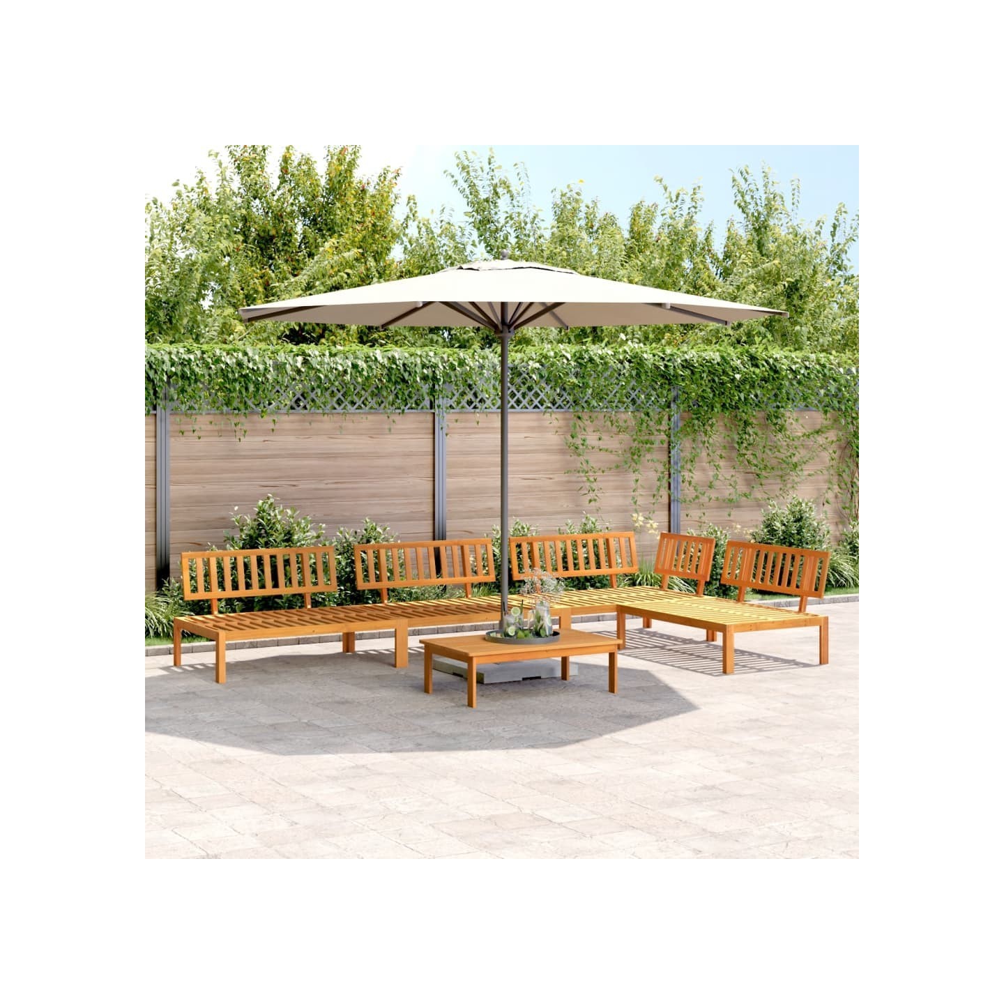 Salon palette de jardin 5 pcs bois d'acacia massif