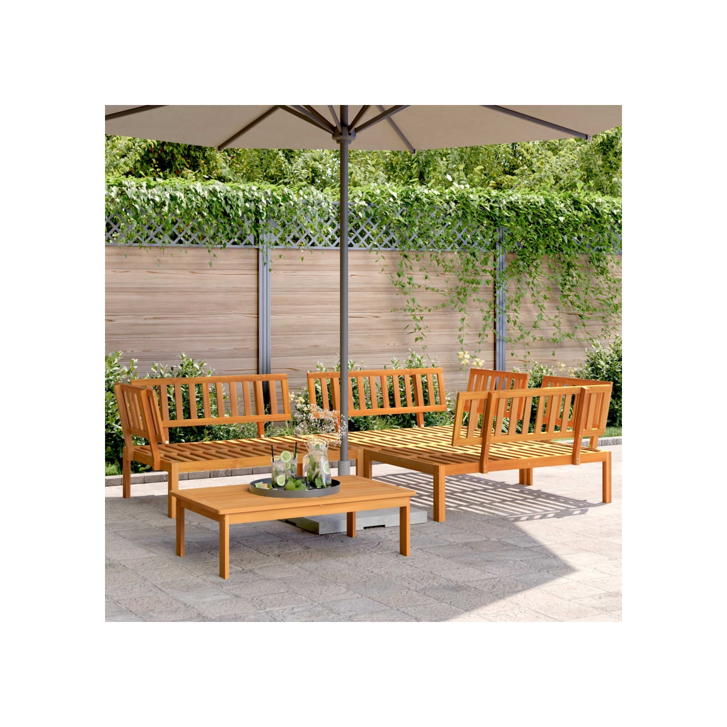 Salon palette de jardin 4 pcs bois d'acacia massif