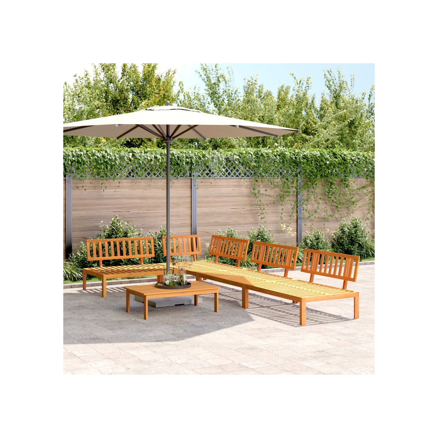Salon palette de jardin 5 pcs bois d'acacia massif