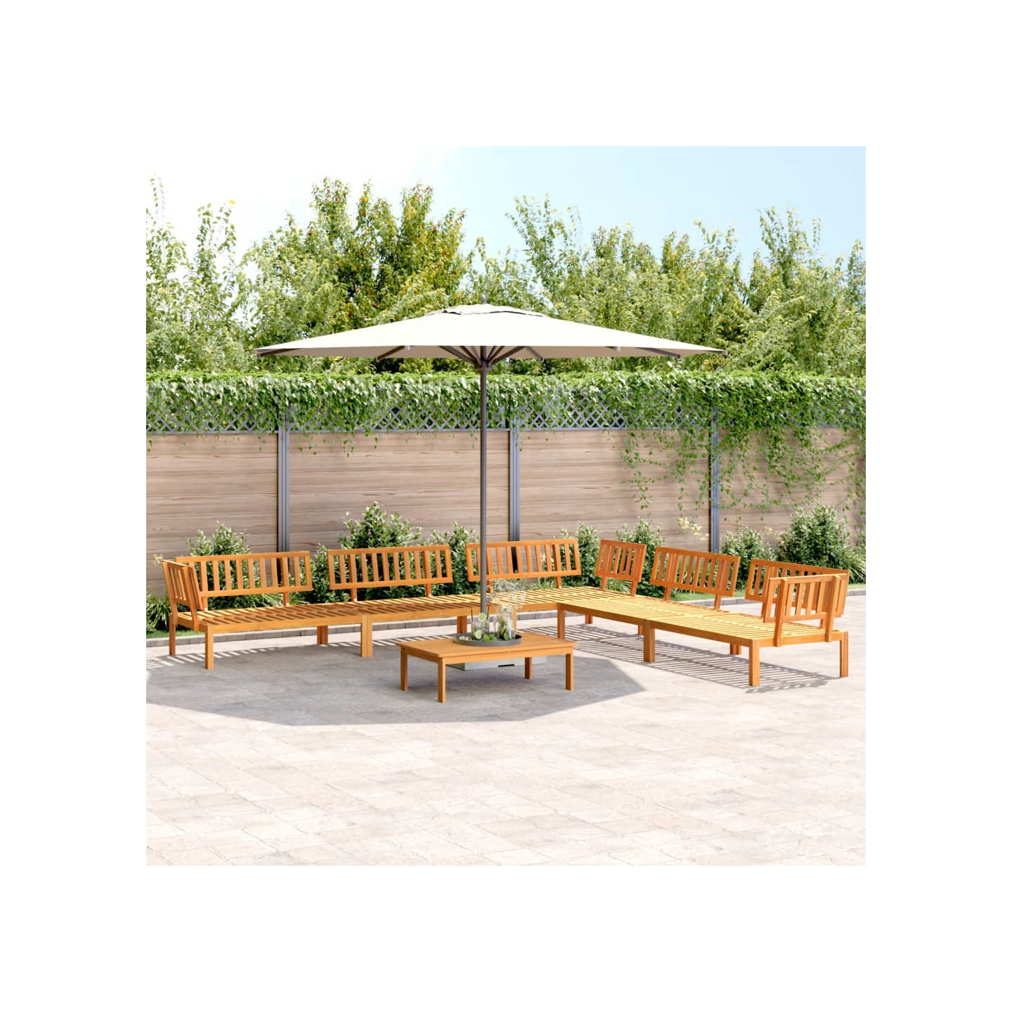 Salon palette de jardin 6 pcs bois d'acacia massif