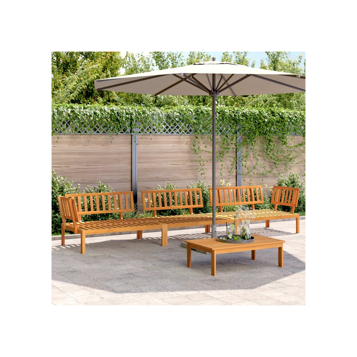 Salon palette de jardin 4 pcs bois d'acacia massif