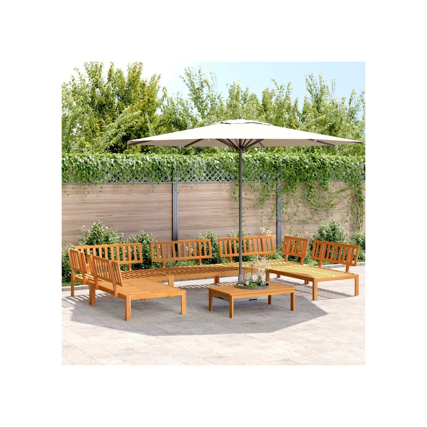 Salon palette de jardin 6 pcs bois d'acacia massif