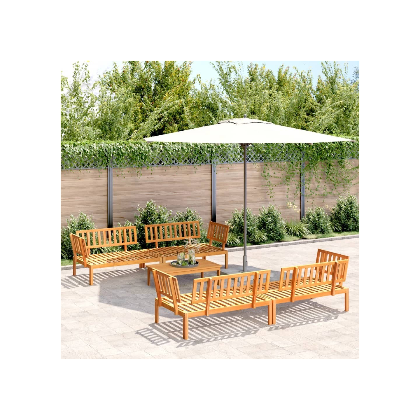 Salon palette de jardin 5 pcs bois d'acacia massif