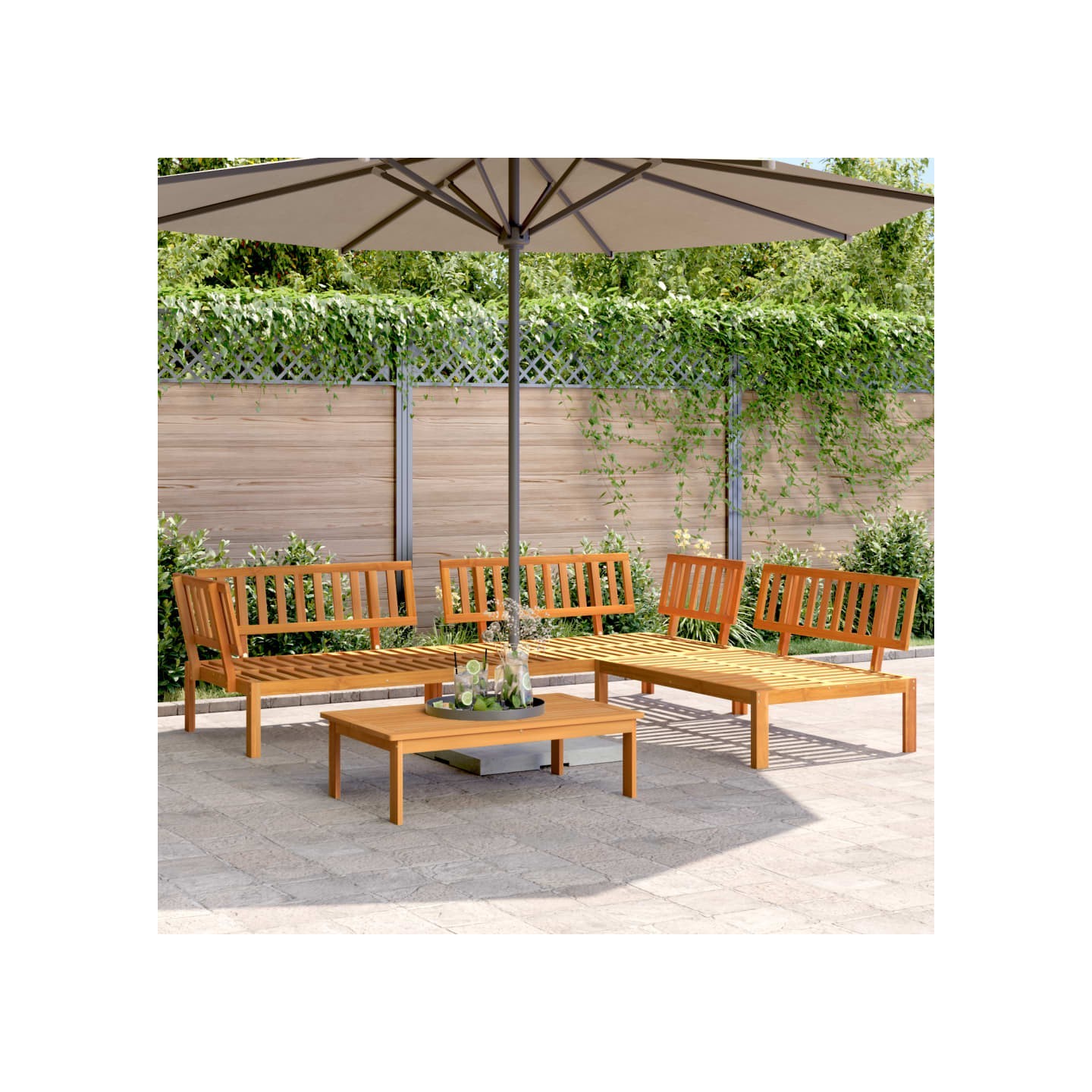 Salon palette de jardin 4 pcs bois d'acacia massif