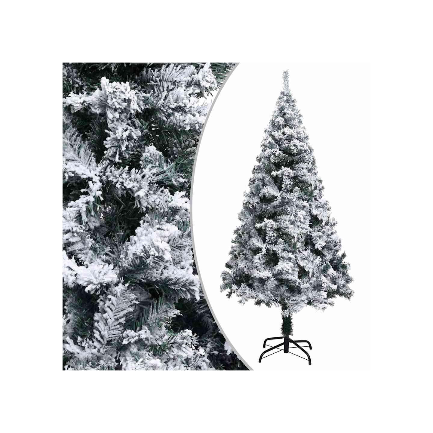 Sapin de Noël artificiel avec neige floquée vert 150 cm PVC