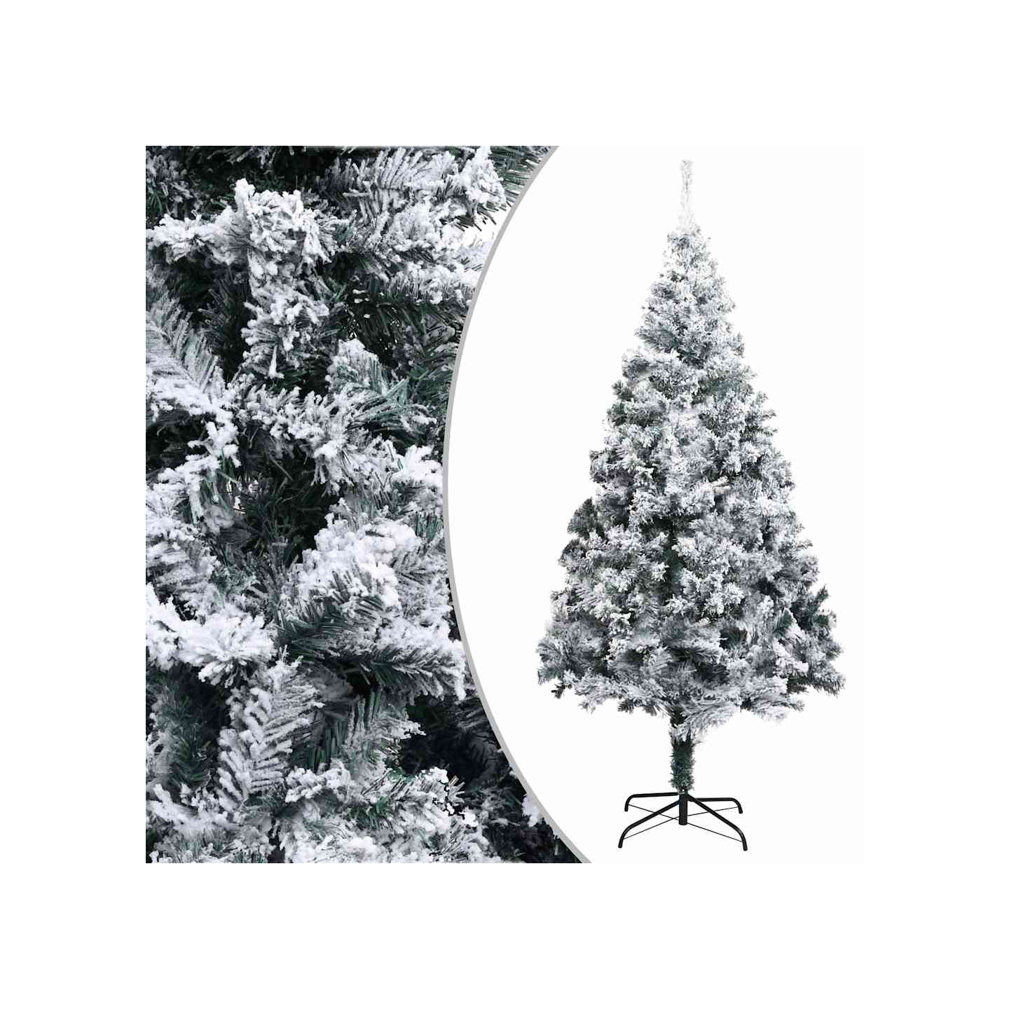 Sapin de Noël artificiel avec neige floquée vert 180 cm PVC