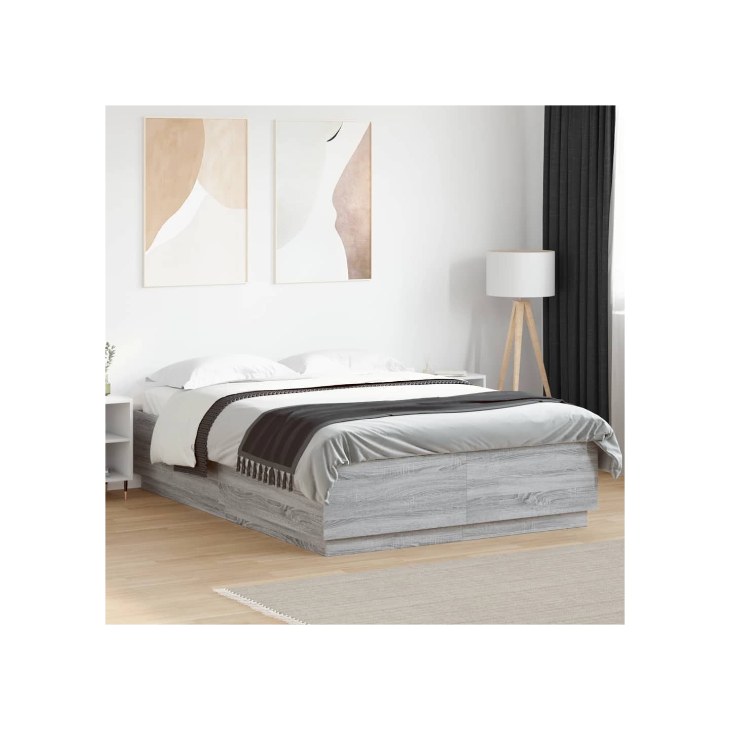 Cadre de lit sans matelas sonoma gris 140x200 cm