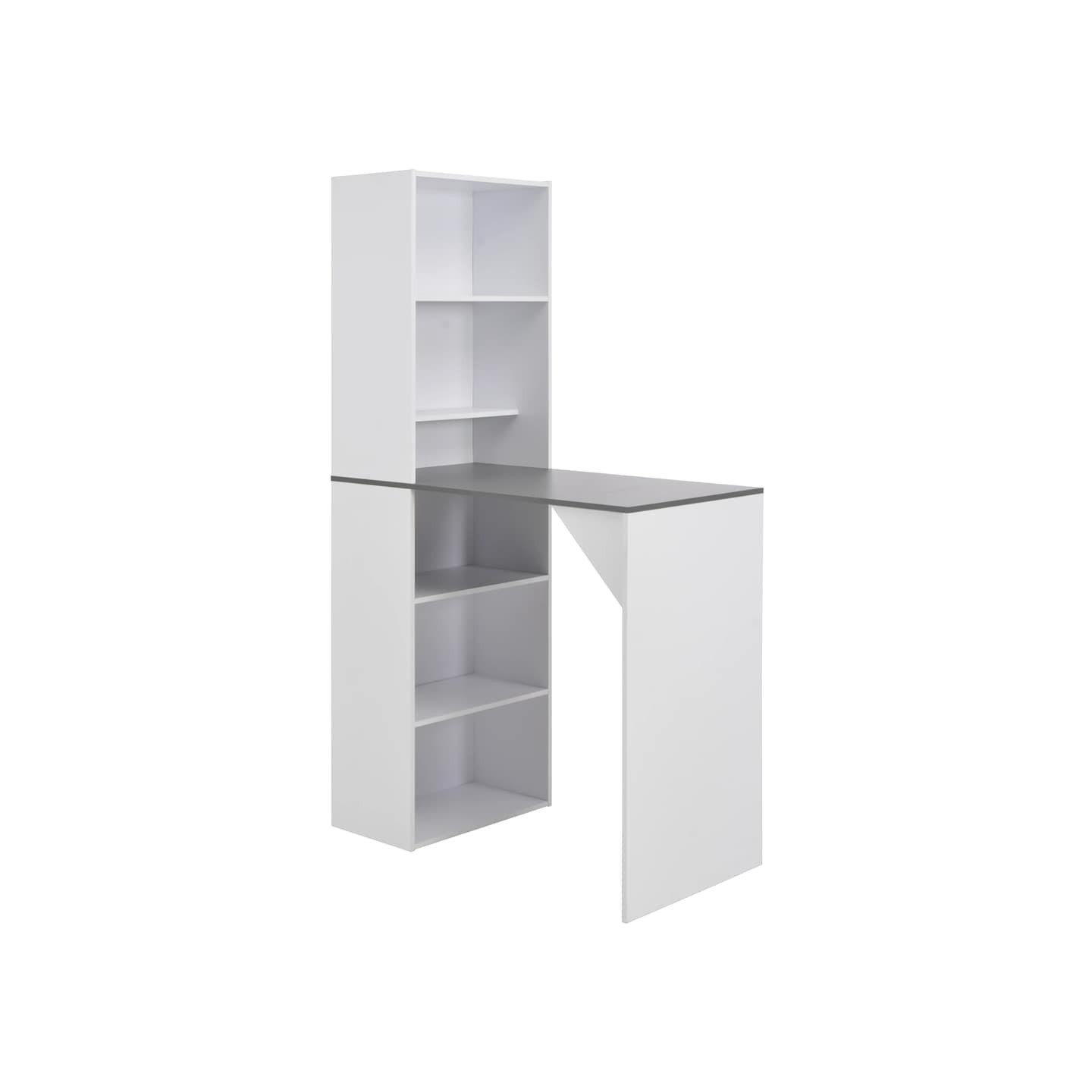 Table de bar avec armoire Blanc 115x59x200 cm