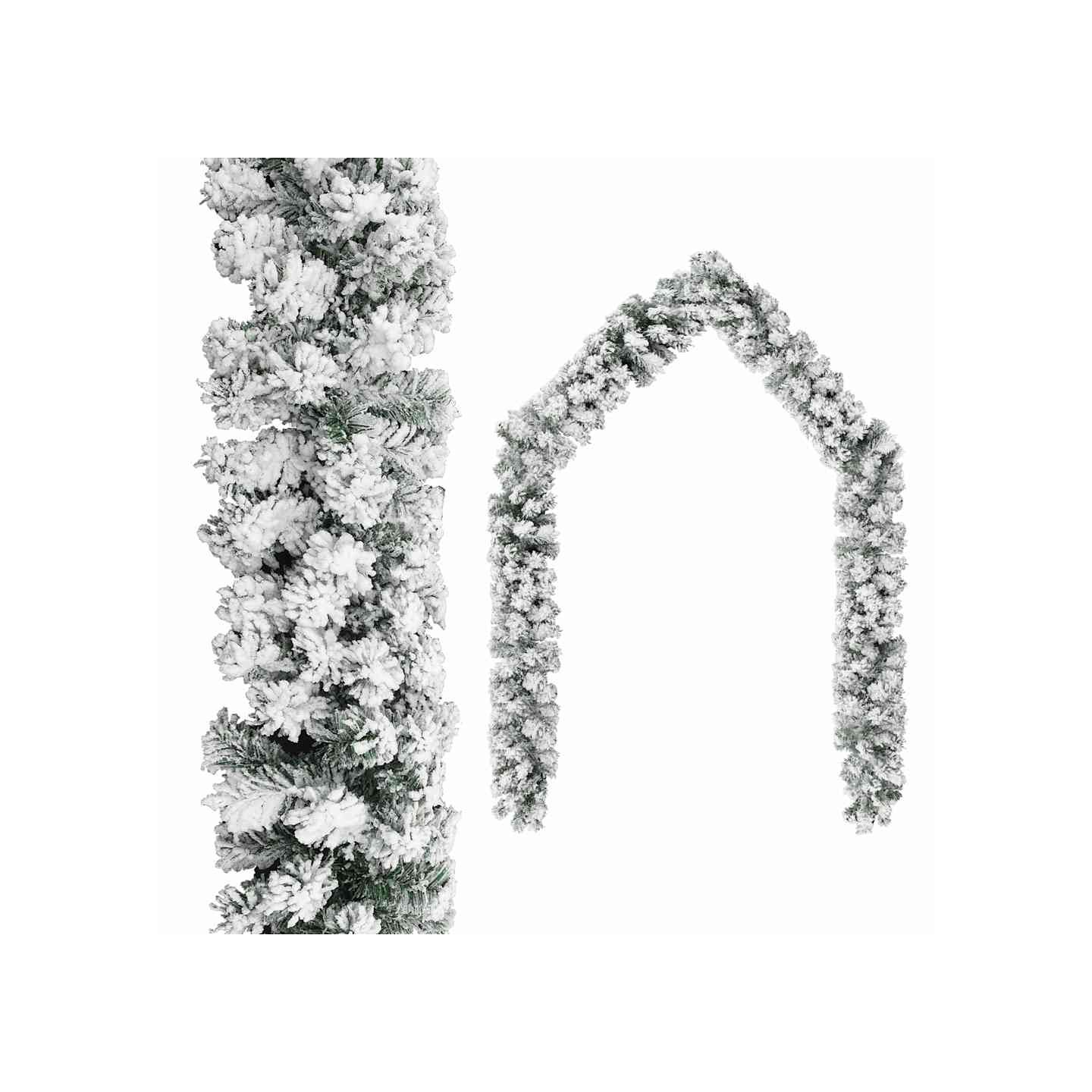 Guirlande de Noël avec neige floquée Vert 10 m PVC
