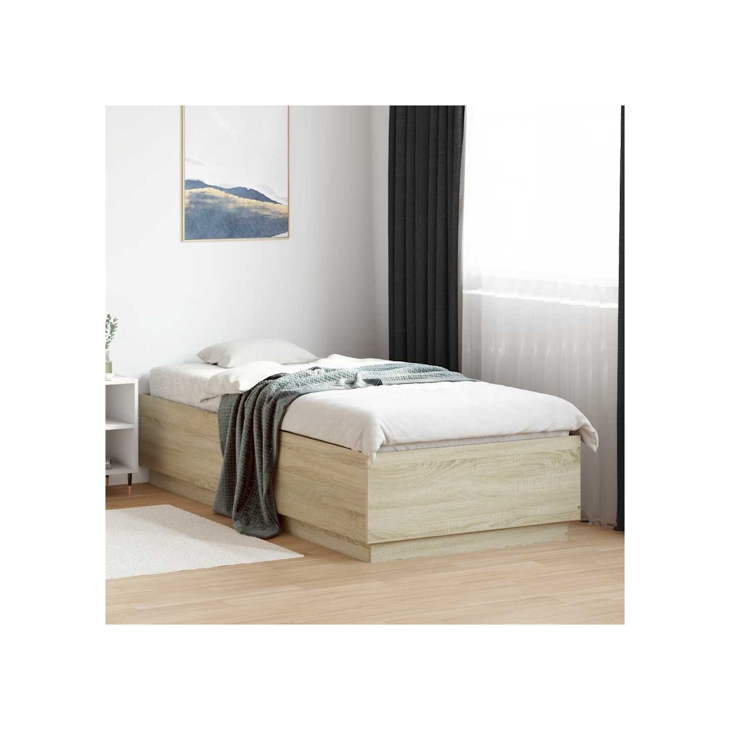 Cadre de lit sans matelas chêne sonoma 100x200 cm