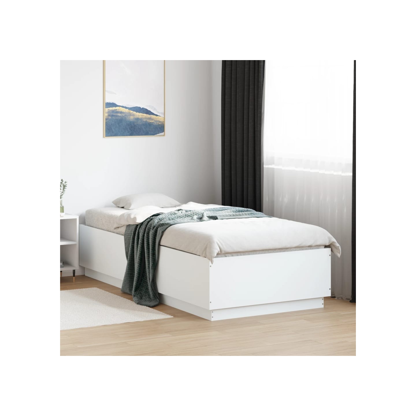Cadre de lit sans matelas blanc 90x200 cm