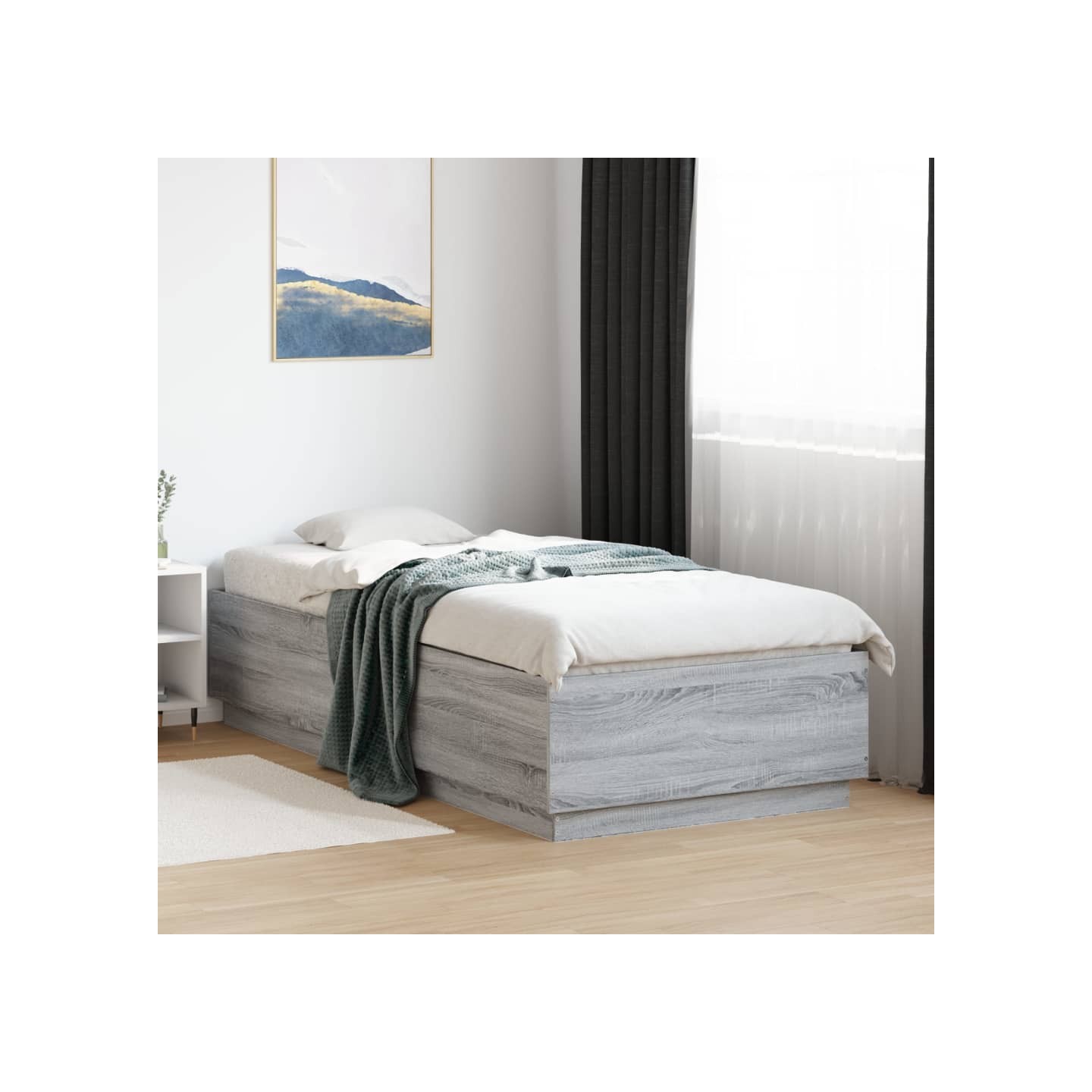 Cadre de lit sans matelas sonoma gris 90x200 cm