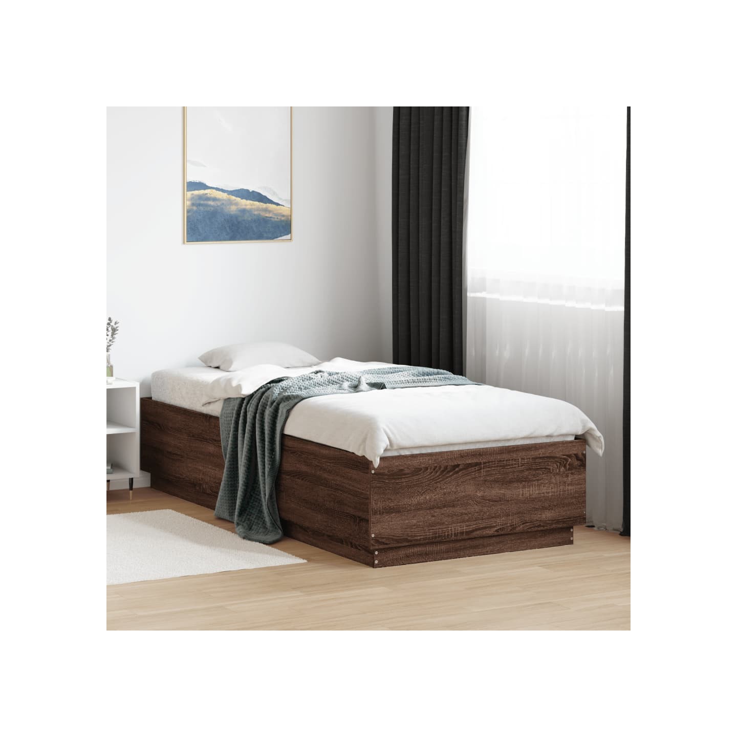 Cadre de lit sans matelas chêne marron 90x200 cm