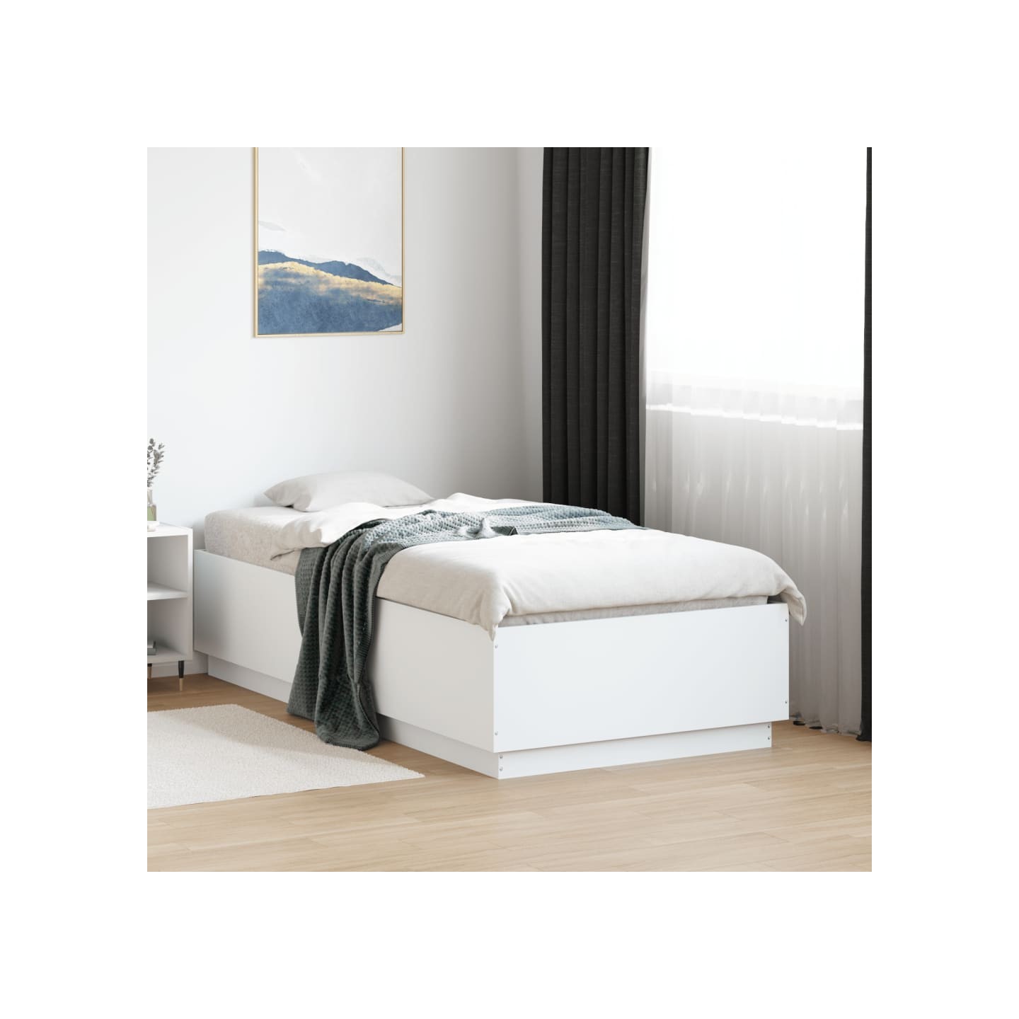 Cadre de lit sans matelas blanc 90x190 cm