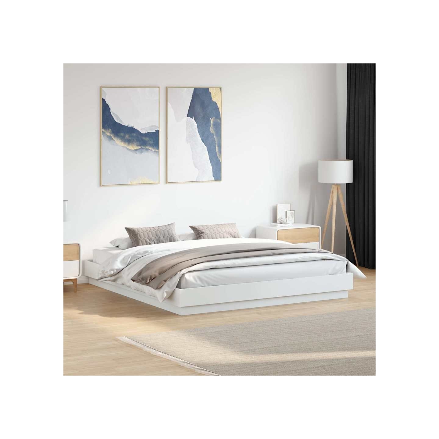 Cadre de lit sans matelas blanc 180x200 cm
