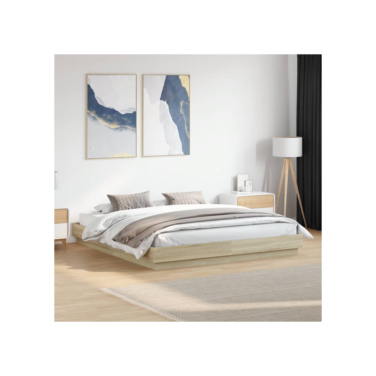 Cadre de lit sans matelas chêne sonoma 180x200 cm