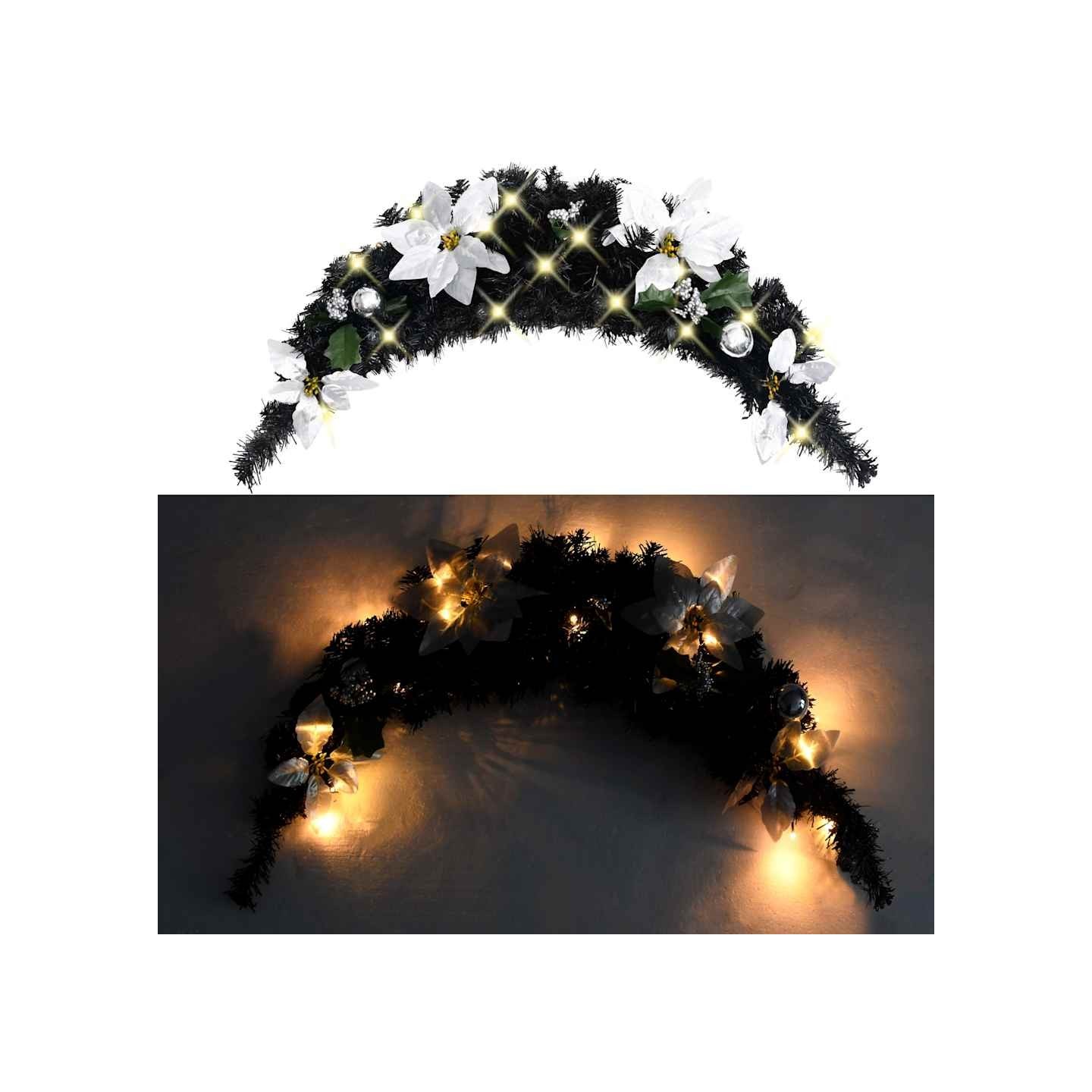 Arche de Noël avec lumières LED Noir 90 cm PVC