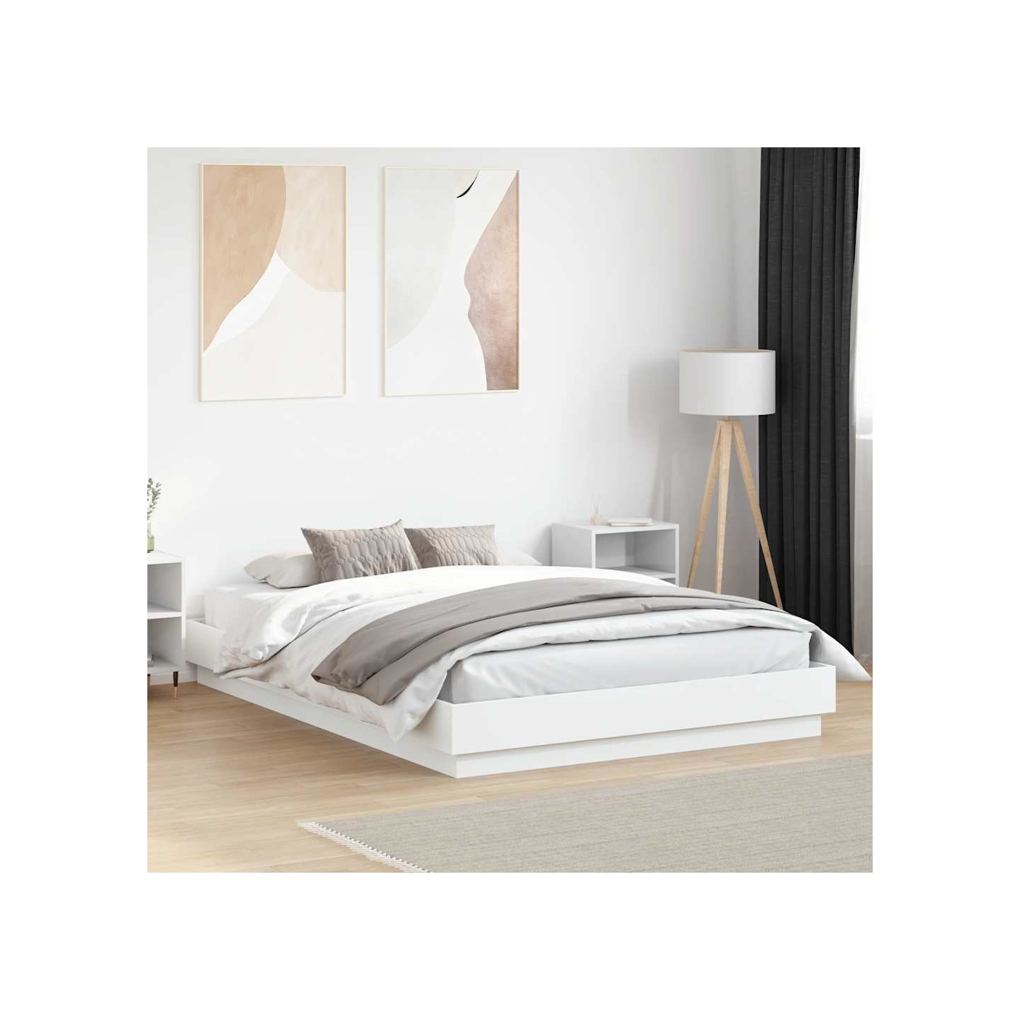 Cadre de lit sans matelas blanc 120x200 cm