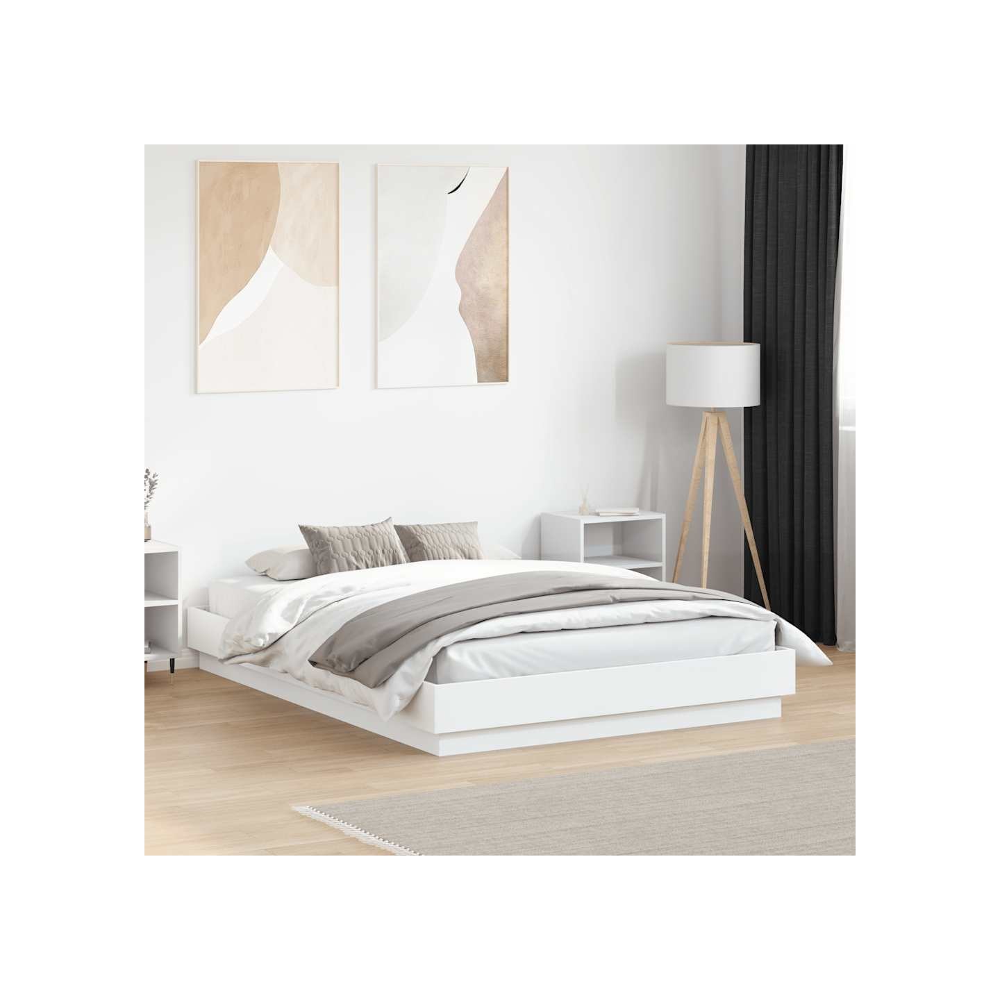 Cadre de lit sans matelas blanc 120x190 cm