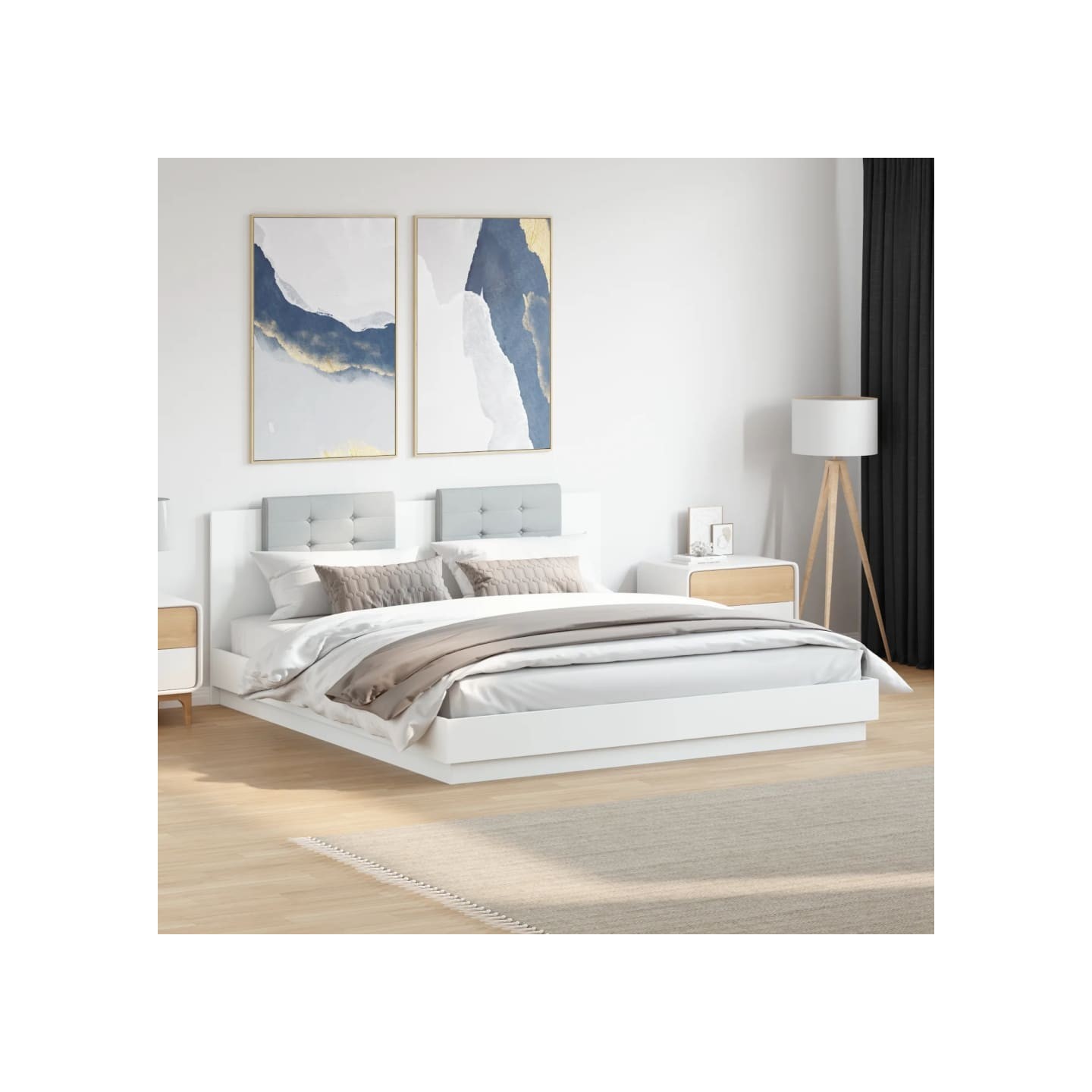 Cadre de lit sans matelas blanc 180x200 cm