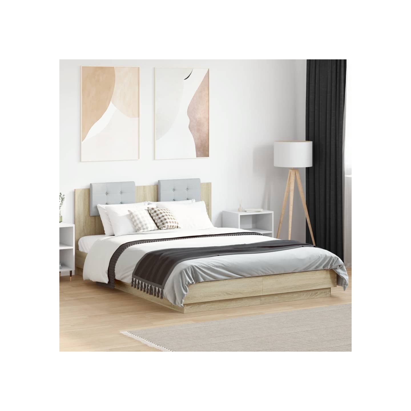 Cadre de lit sans matelas chêne sonoma 120x200 cm