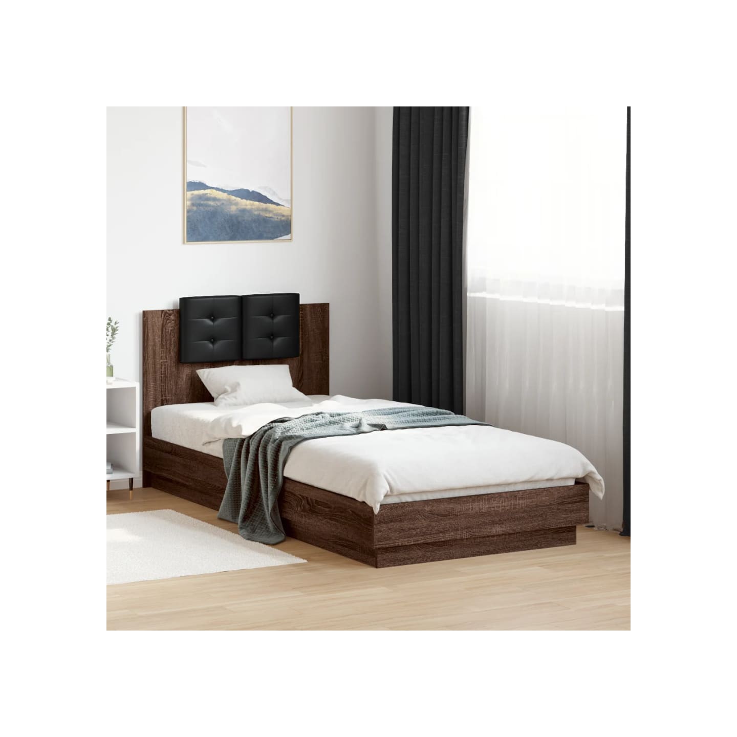 Cadre de lit sans matelas chêne marron 100x200 cm