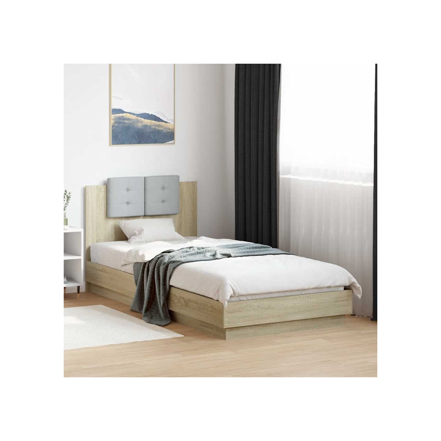 Cadre de lit sans matelas chêne sonoma 90x200 cm