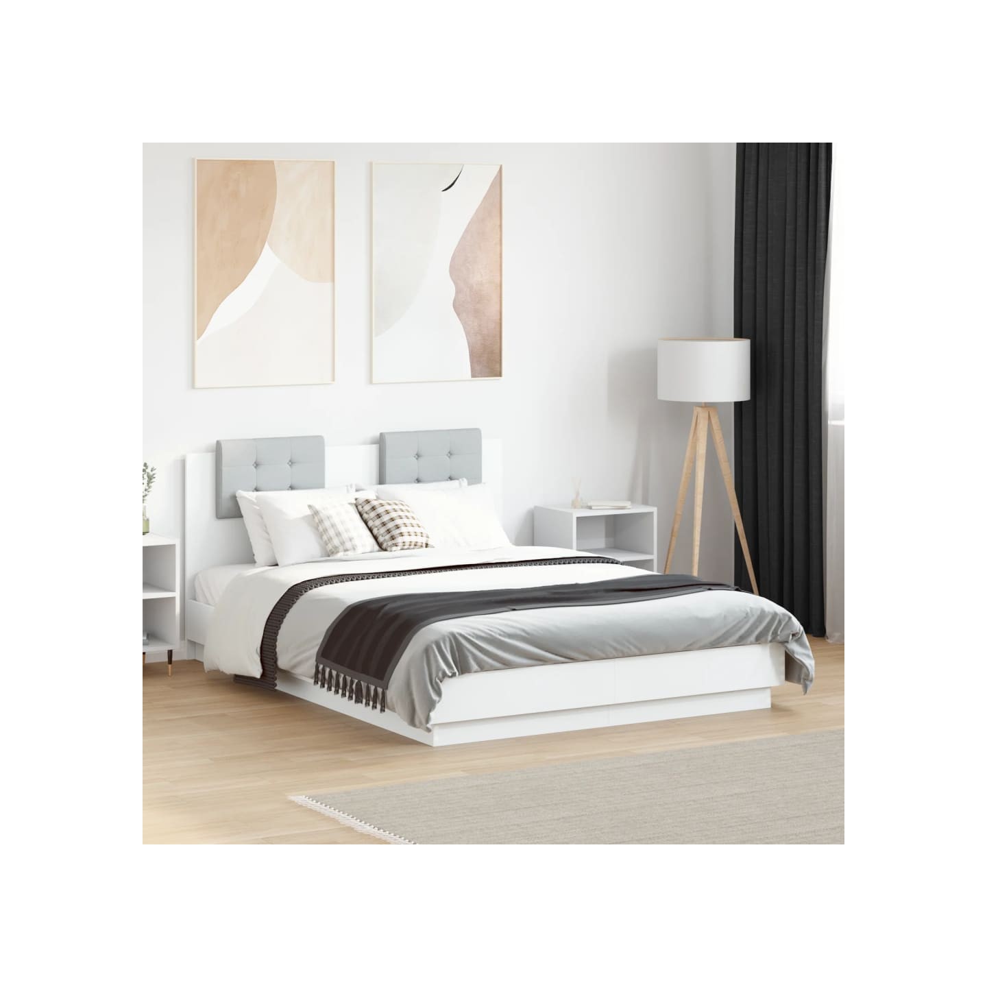 Cadre de lit sans matelas blanc 120x190 cm