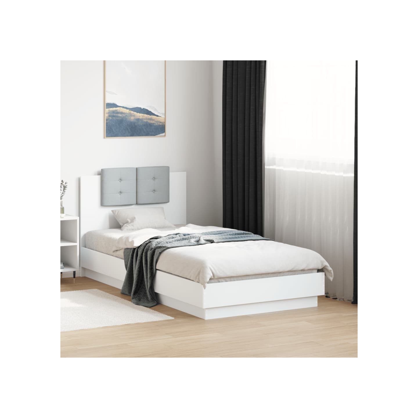 Cadre de lit sans matelas blanc 90x190 cm
