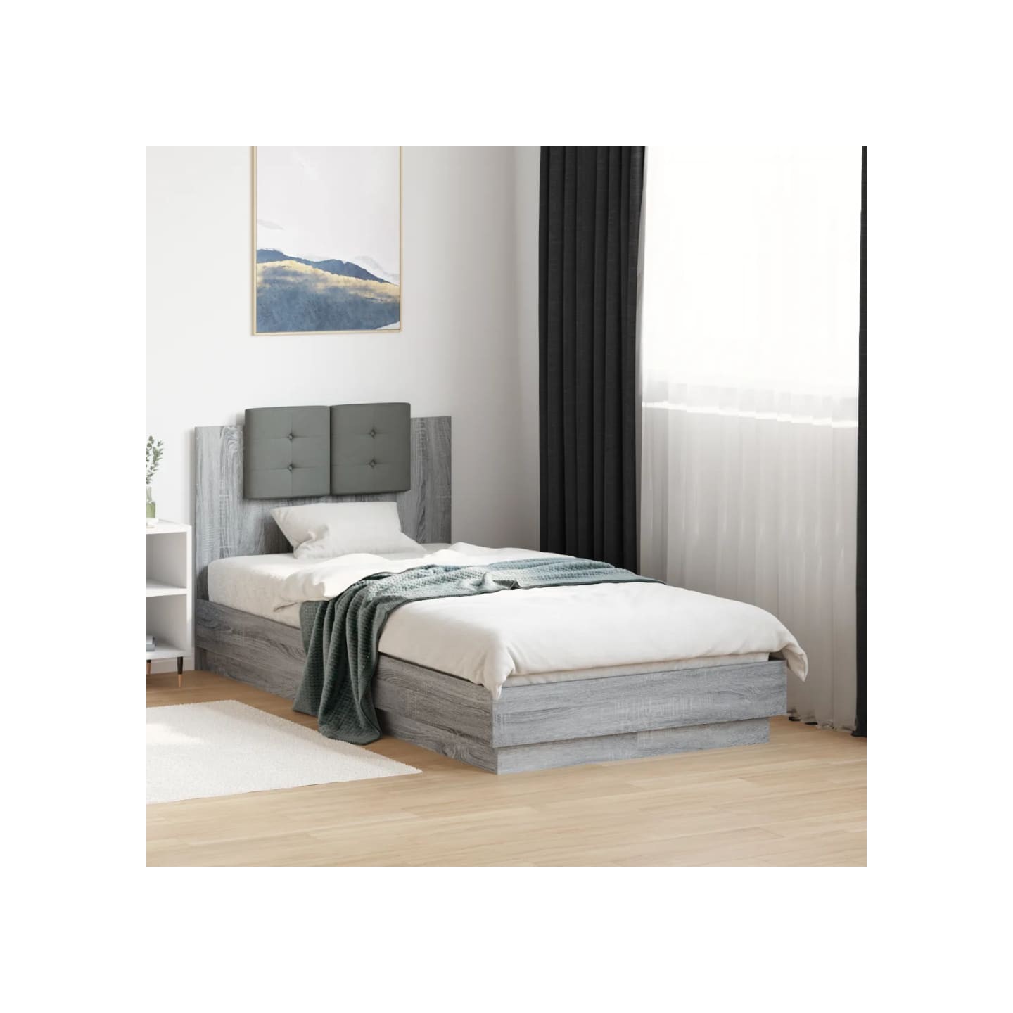 Cadre de lit sans matelas sonoma gris 90x190 cm