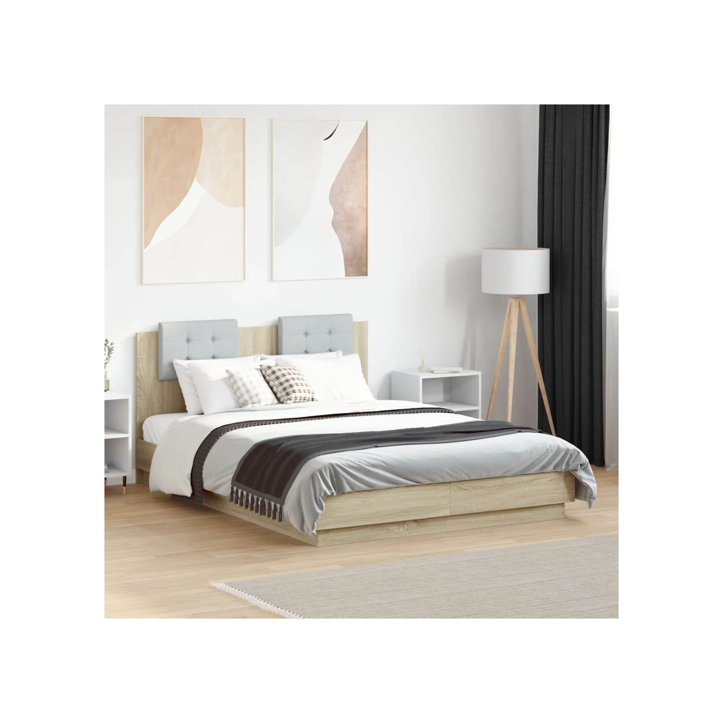 Cadre de lit sans matelas chêne sonoma 120x190 cm