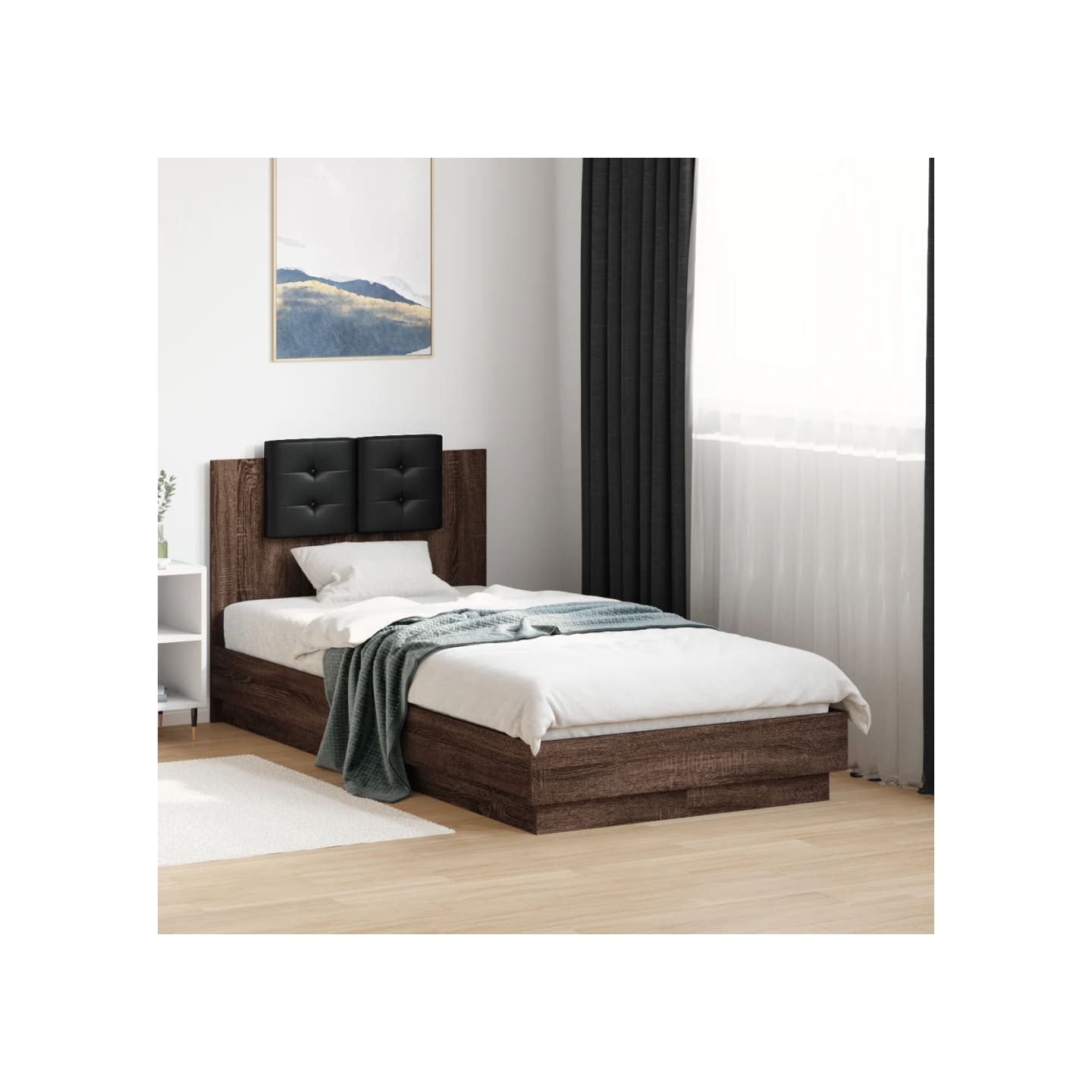 Cadre de lit sans matelas chêne marron 90x190 cm