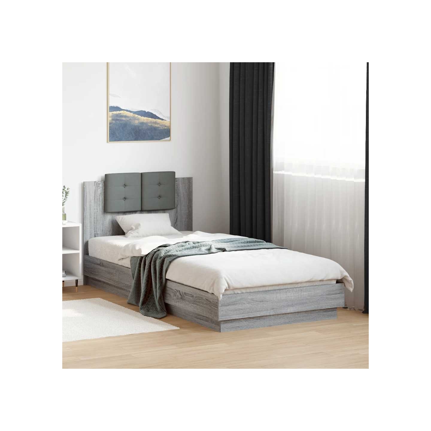 Cadre de lit sans matelas sonoma gris 90x200 cm