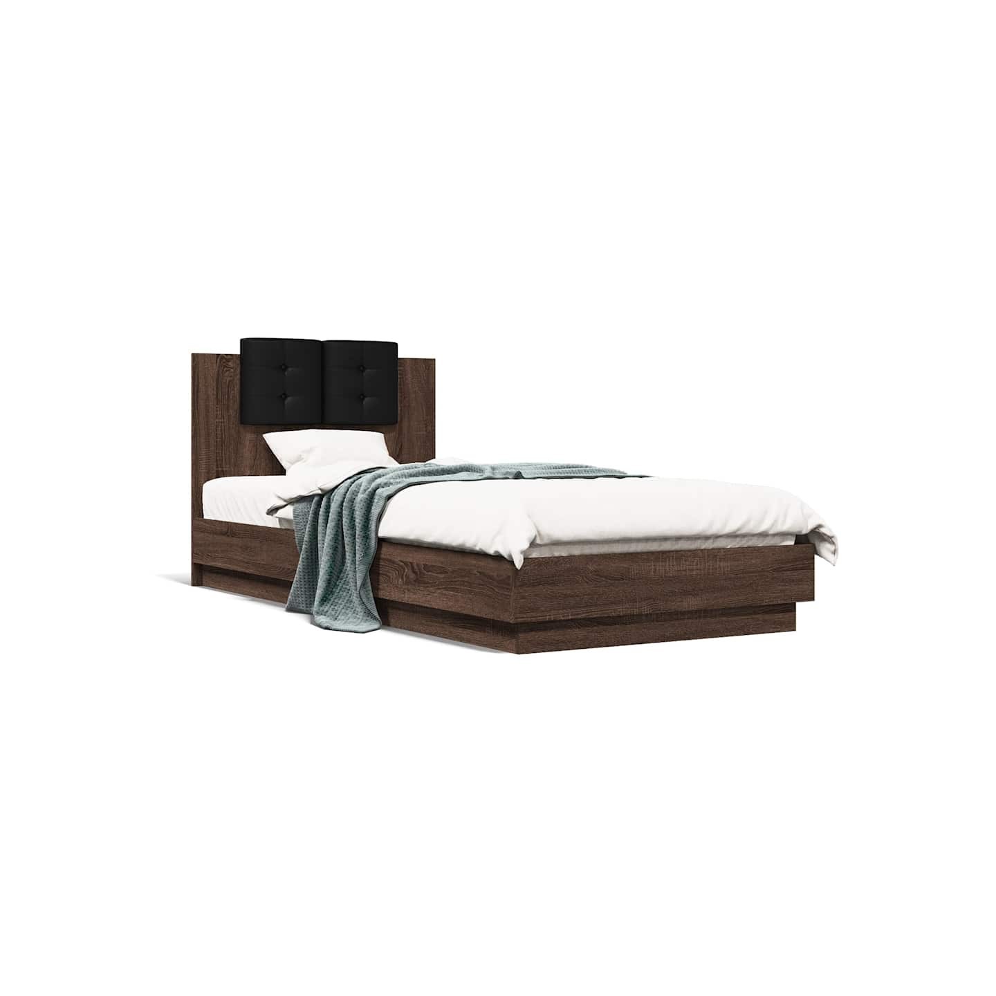 Cadre de lit sans matelas chêne marron 90x200 cm