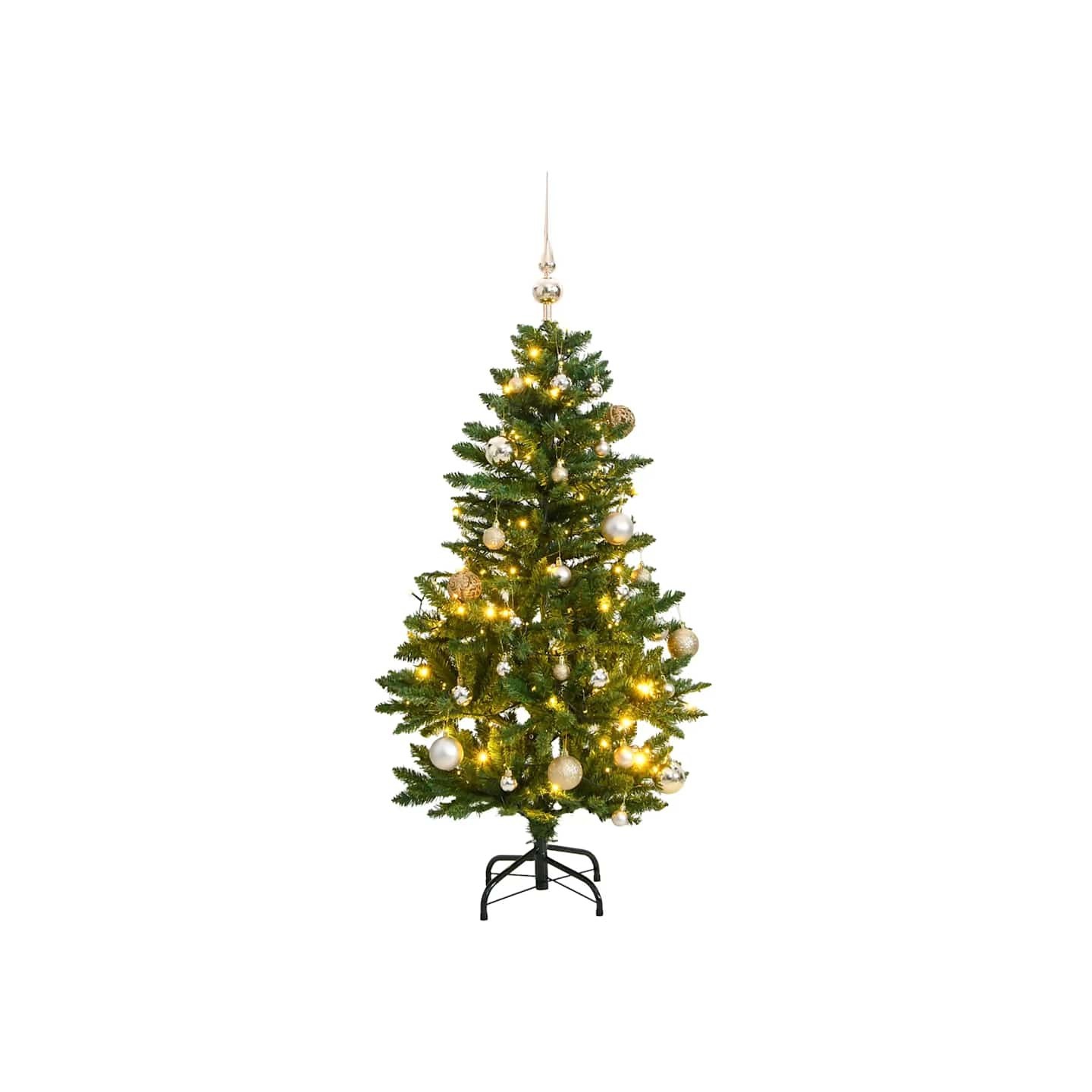 Sapin de Noël artificiel articulé 150 LED et boules 120 cm