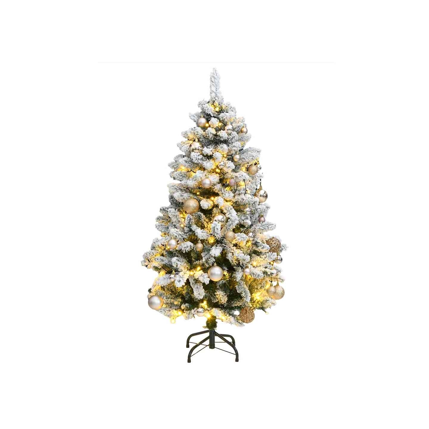 Sapin de Noël artificiel articulé 150 LED et boules 150 cm
