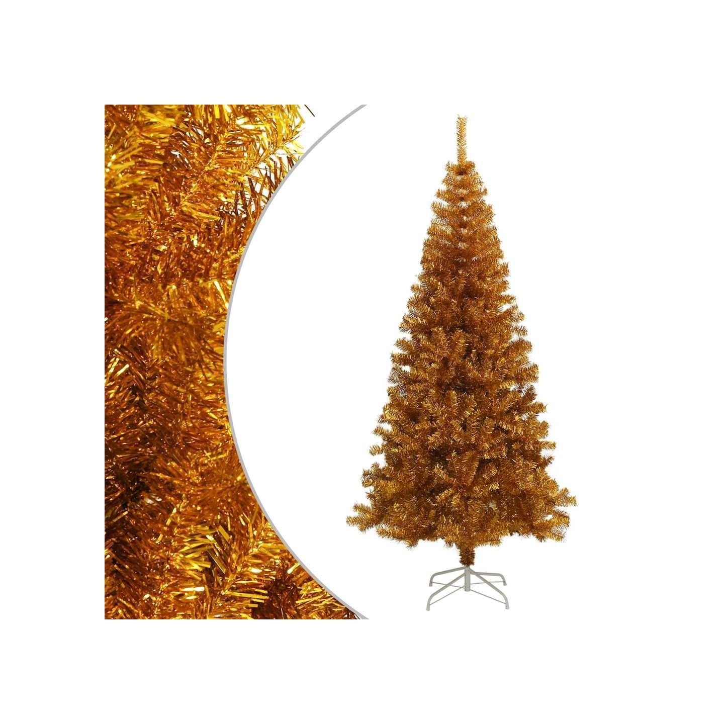 Sapin de Noël artificiel avec support Doré 180 cm PET