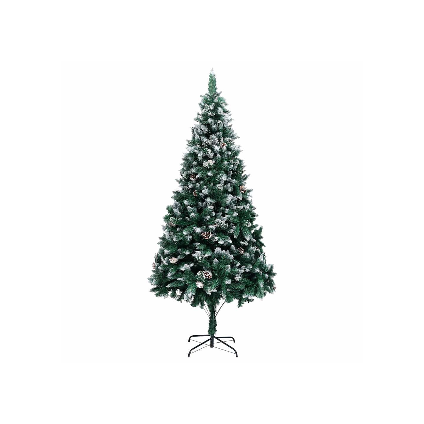 Sapin de Noël avec pommes de pin et neige blanche 240 cm
