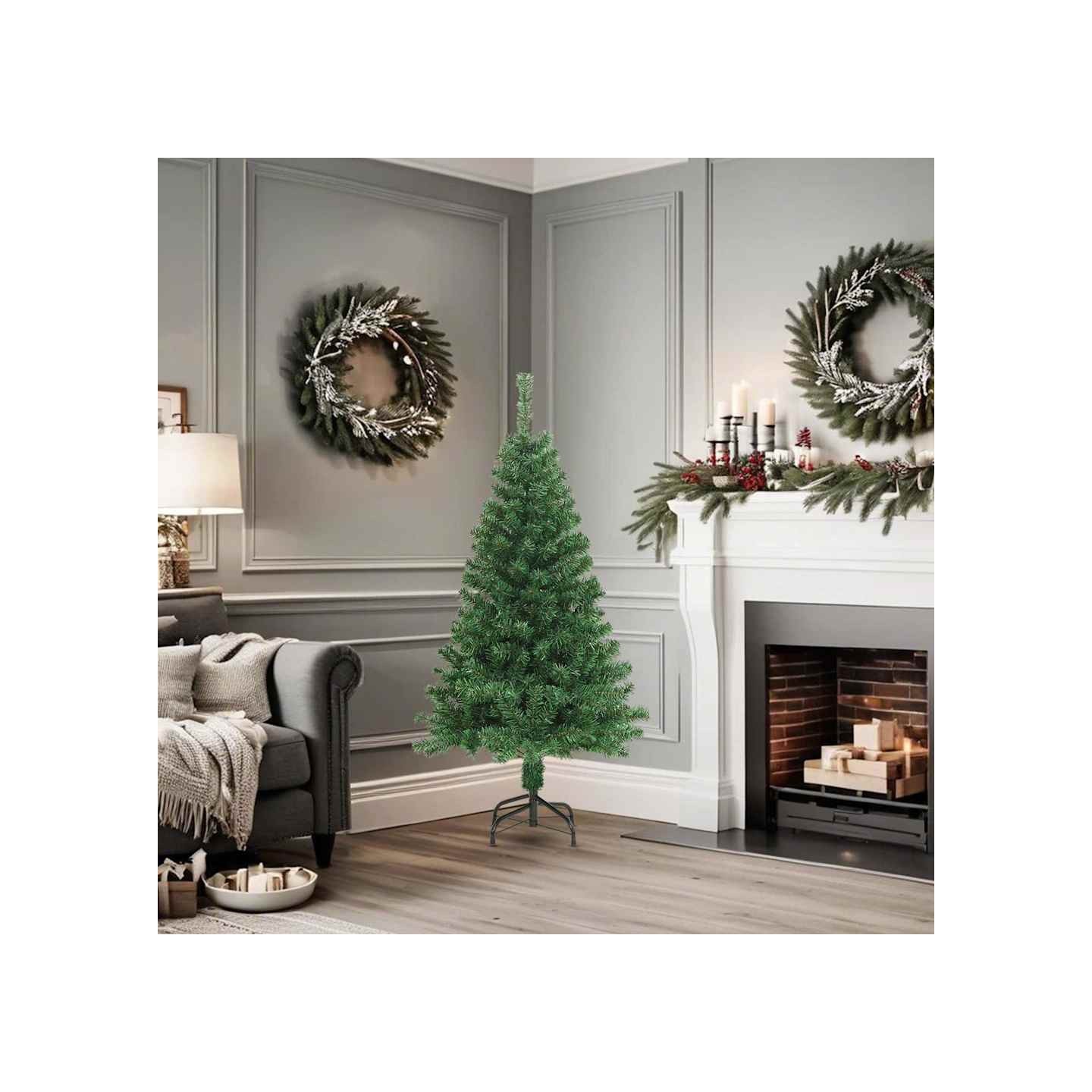Arbre de Noël artificiel avec branches épaisses vert 150 cm PVC