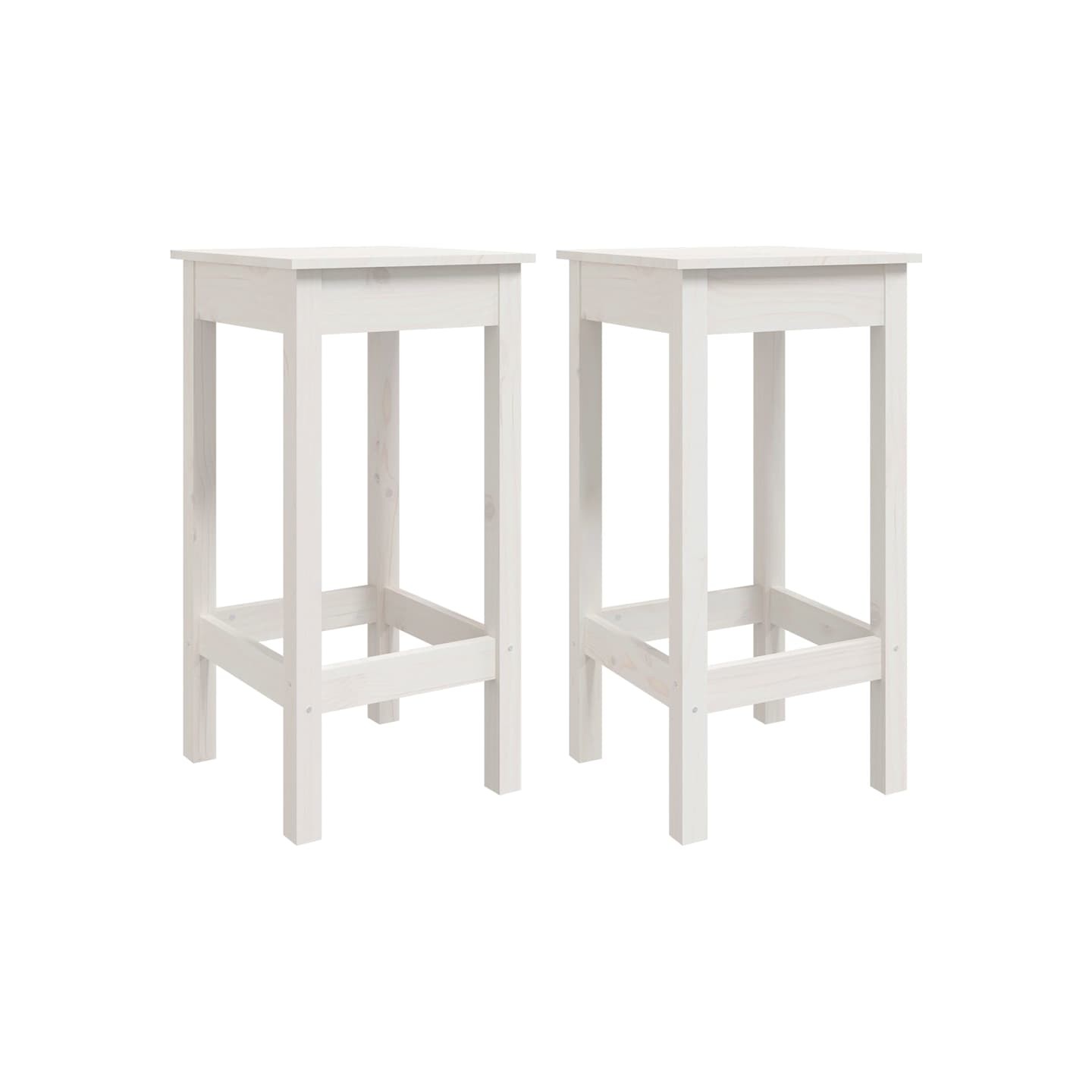 Chaises de bar lot de 2 blanc 40x40x78 cm bois de pin solide