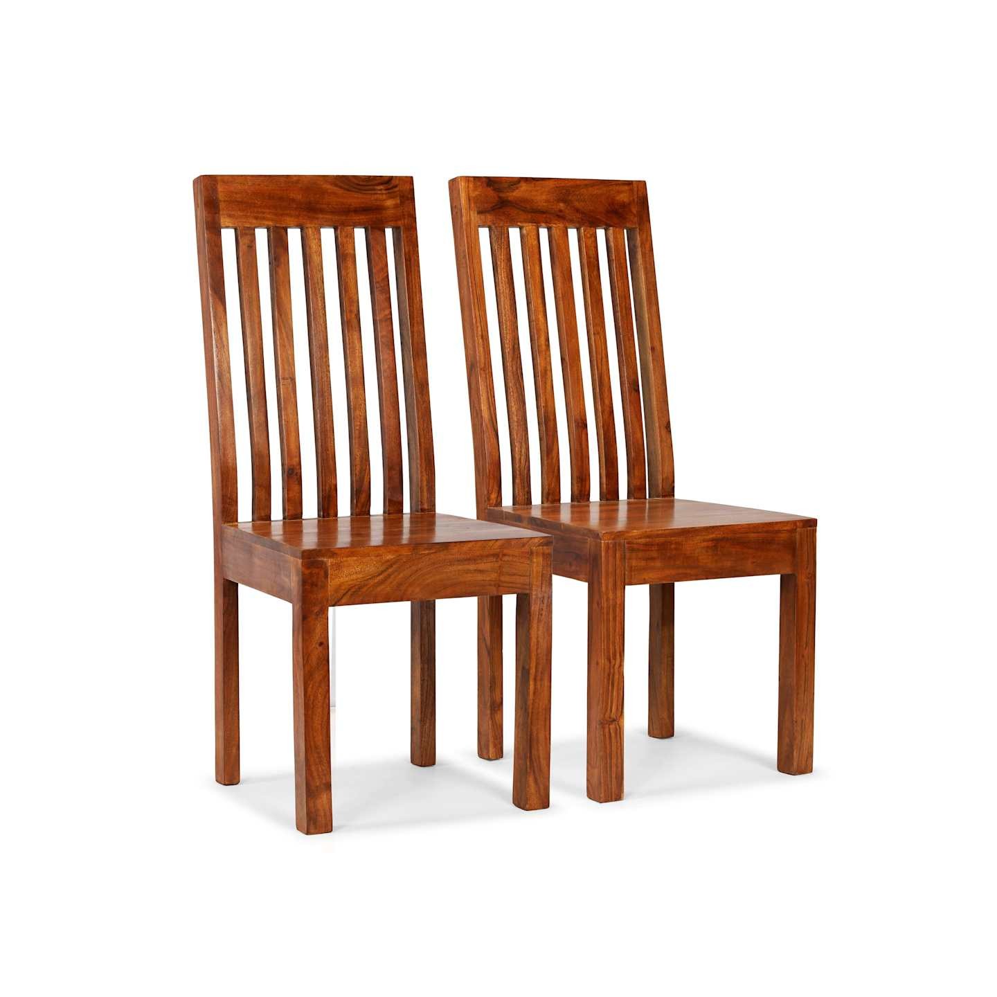 Chaise à manger lot de 2 Bois avec finition miel Moderne