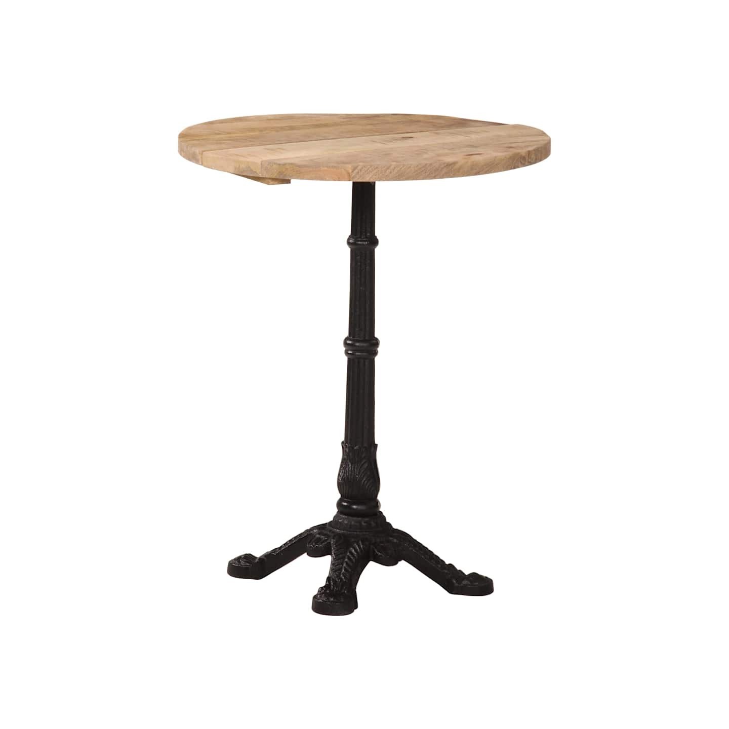 Table de bistro Ø60x76 cm Bois de manguier brut