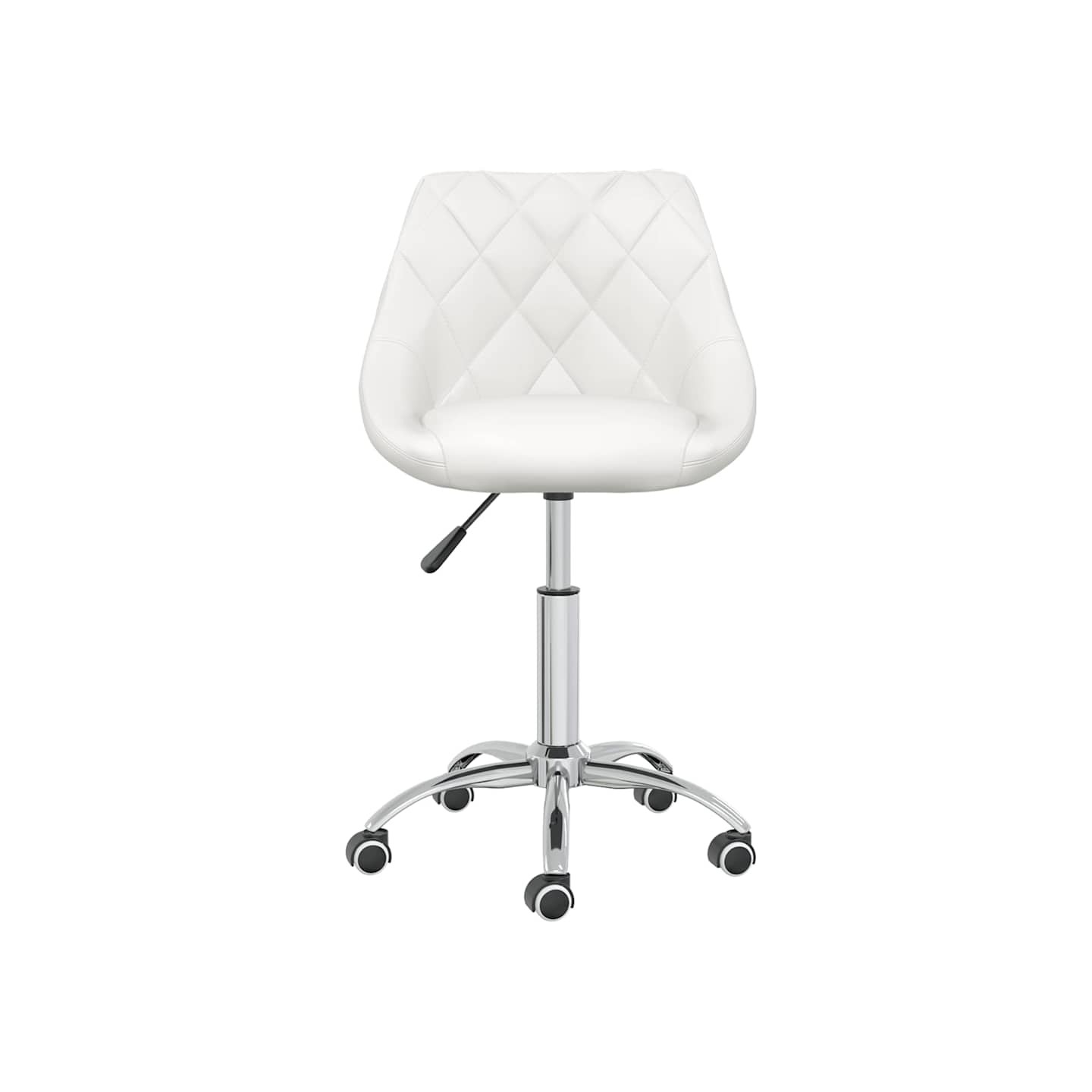 Chaise pivotante de salle à manger Blanc Similicuir