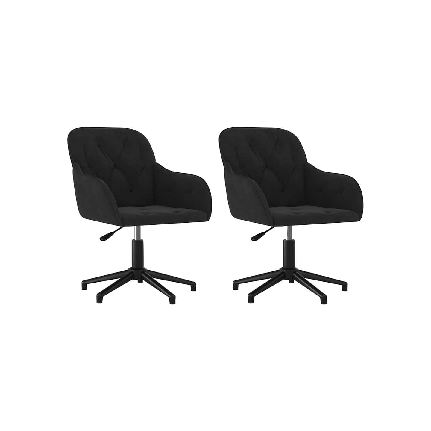 Chaises pivotantes à manger lot de 2 Noir Velours
