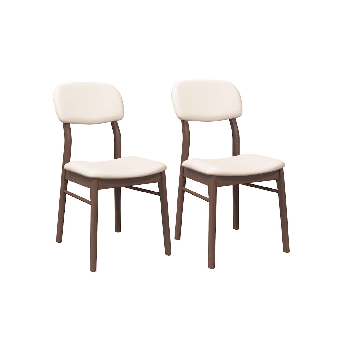 Chaises à manger coussins 2 pcs marron bois massif caoutchouc