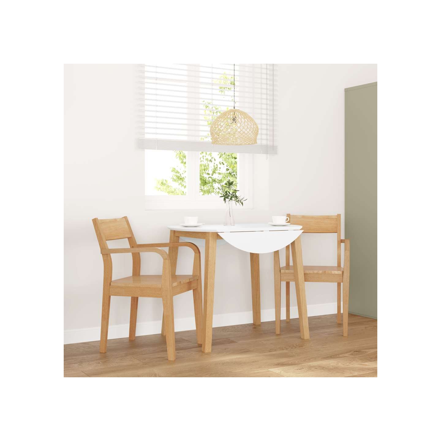 Chaises à manger 2 pcs bois massif naturel caoutchouc